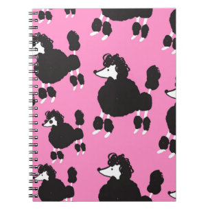 Illustration vintage french poodle seamless patter notebook