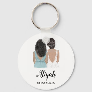 Illustration will you be my bridesmaid keyring