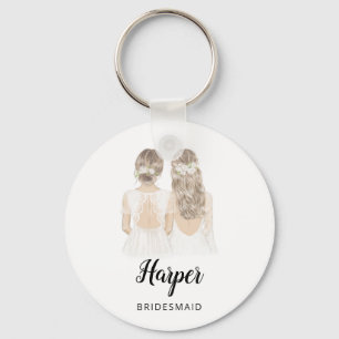 Illustration will you be my bridesmaid keyring