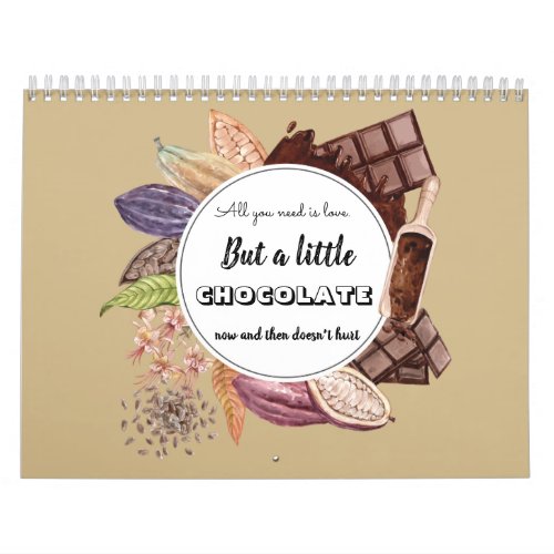 Illustration with a quote about chocolate calendar