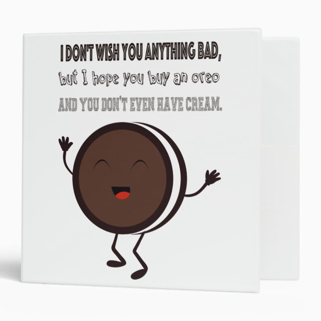 Illustration with a quote about Oreo 3 Ring Binder (Front/Inside)