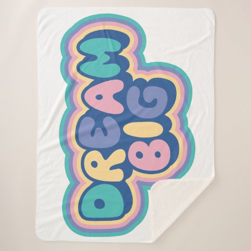 Illustration with Dream Big Typography Sherpa Blanket