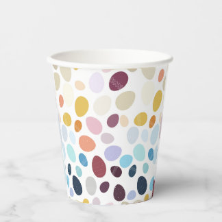Illustration with gradient colored eggs. paper cups