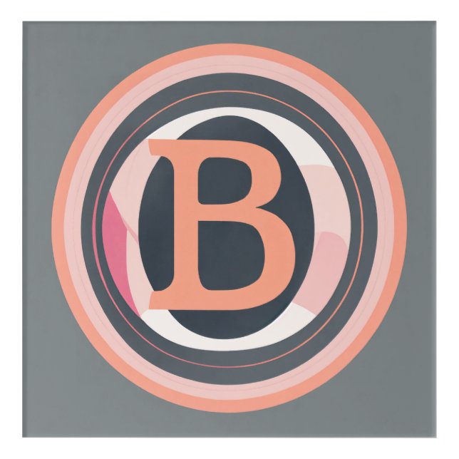 Illustrational Logo With Bold  B  and Circular Emb Acrylic Print (Front)