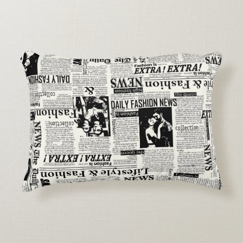 Illustrations of newspapers front page art work wa accent pillow