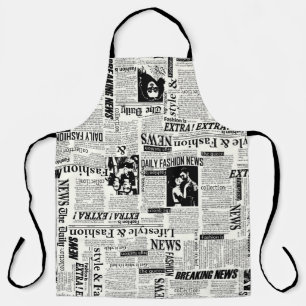 Illustrations of newspapers front page art work wa apron