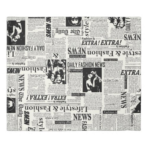 Illustrations of newspapers front page art work wa duvet cover