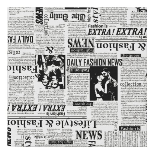 Illustrations of newspapers front page art work wa faux canvas print