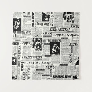 Illustrations of newspapers front page art work wa tapestry