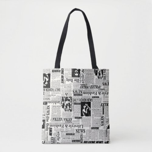 Illustrations of newspapers front page art work wa tote bag