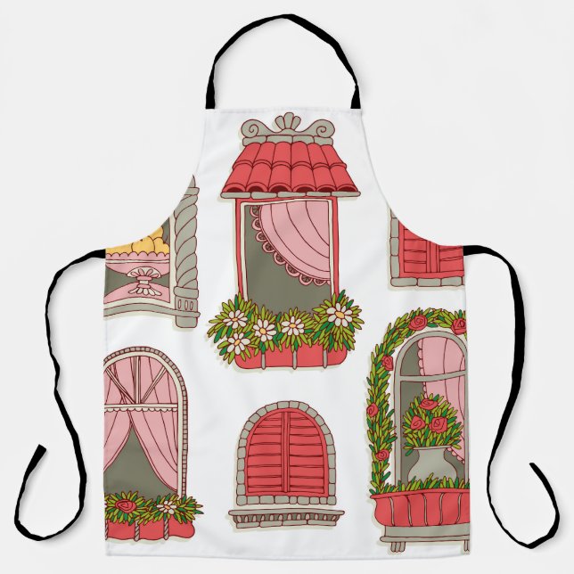 Illustrations with Vintage Windows: Artistic. Apron (Front)