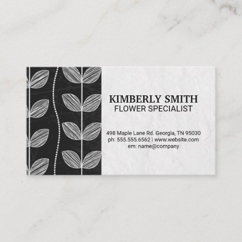 Illustrative Chalk Flowers Business Card