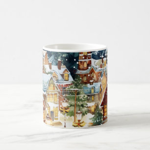 Illustrative Christmas  city in the snow Coffee Mug