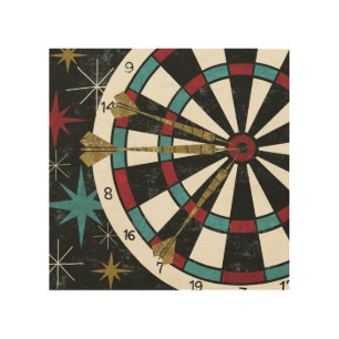 Illustrative Dart Board Wood Wall Decor