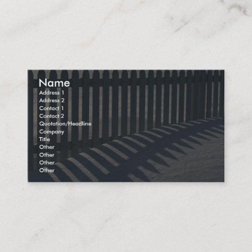 Illustrative Fence and shadow Business Card Templates