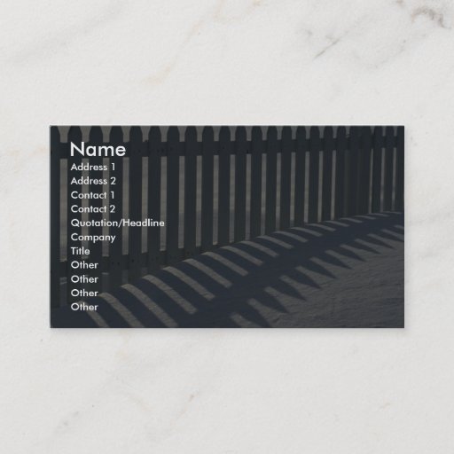 Customizable Illustrative Fence and shadow Business Card Templates