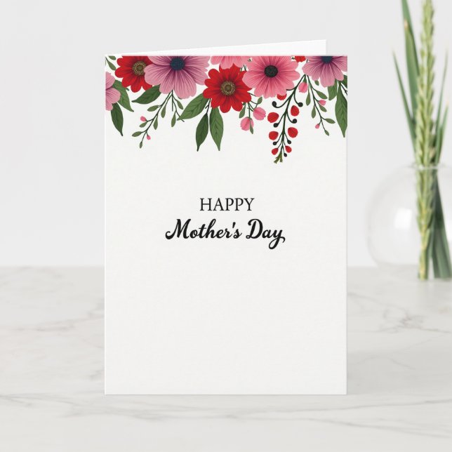 Illustrative Floral Mom Card (Front)