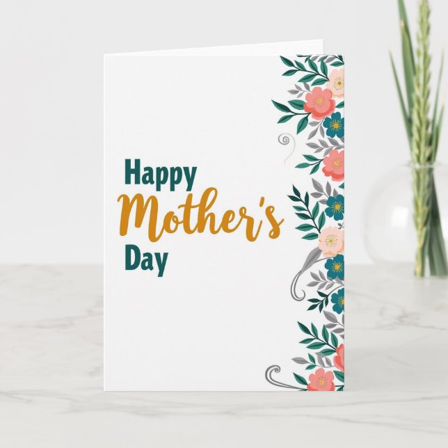 Illustrative Floral Mothers Card (Front)