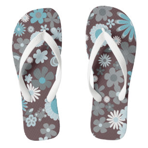 Illustrative Flowers Flip Flops