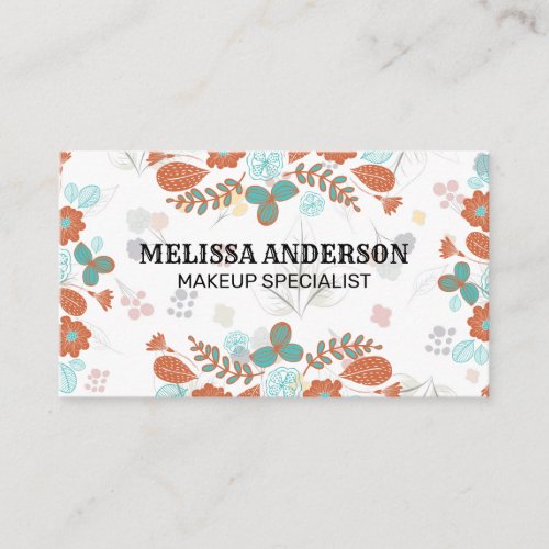 Illustrative Flowers Floral Elements Business Card