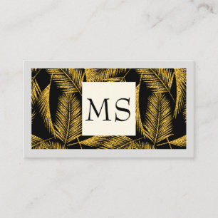 Illustrative Gold Palm Leaf Business Card