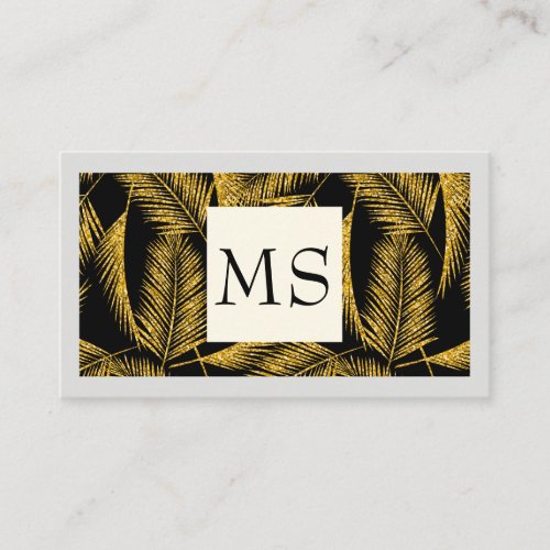 Illustrative Gold Palm Leaf Business Card