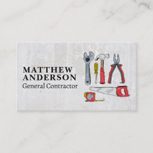 Illustrative Hand Tools Construction Business Card