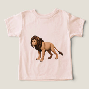 Illustrative Lion with Full Brown Mane Toddler T-shirt