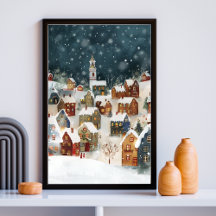 Illustrative of Xmas city in cute