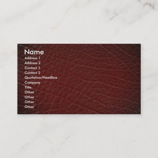 Customizable Illustrative Red leather texture Business Card Template