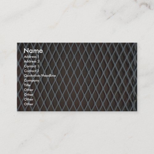 Illustrative White metal grill Business Card