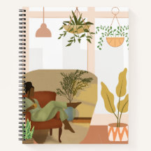 Illustrative Woman Journaling Notebook
