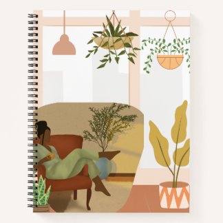 Illustrative Woman Journaling Notebook