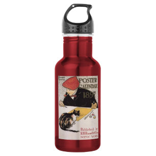 Illustrator and Cat, Edward Penfield Water Bottle