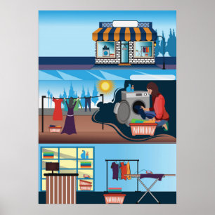 illustrator laundry poster