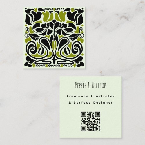 Illustrator Surface Designer QR code Square Business Card
