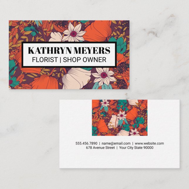 Illustrious Flowers Background Business Card (Front/Back)