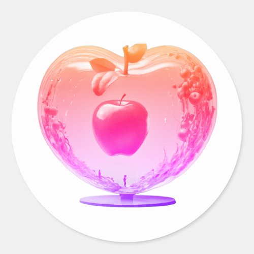iLove Apple Classic Round Sticker