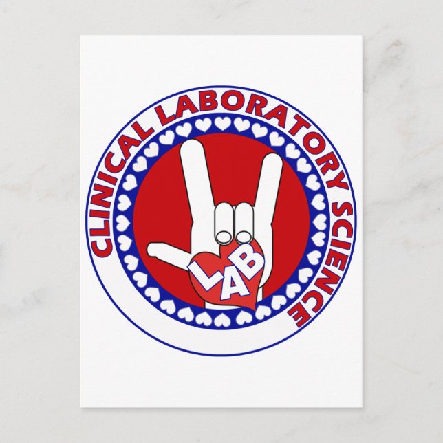 iLove LAB Round LABORATORY SCIENTIST Postcard (Front)