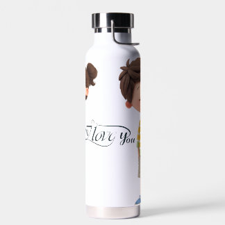 Ilove you - Floral Water Bottle