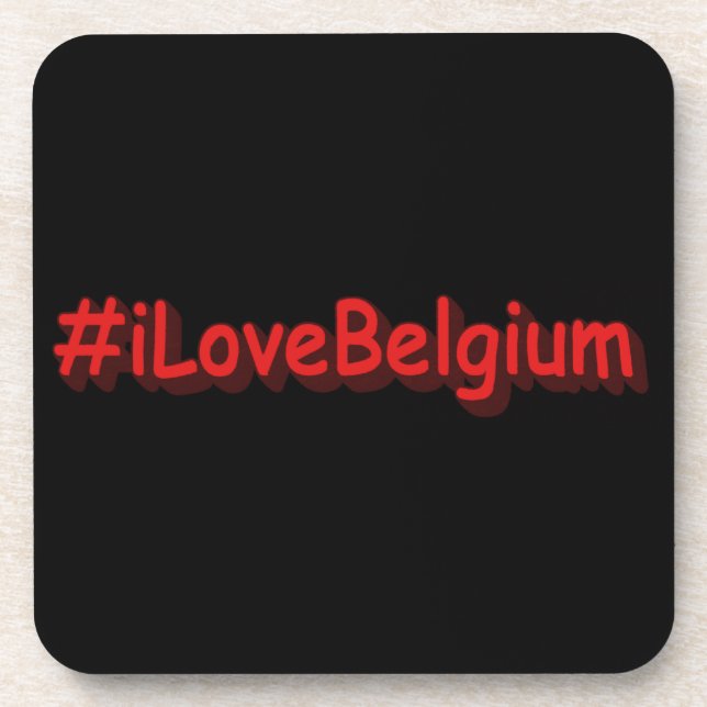 "#iLoveBelgium" Cute Design. Buy Now Beverage Coaster (Front)