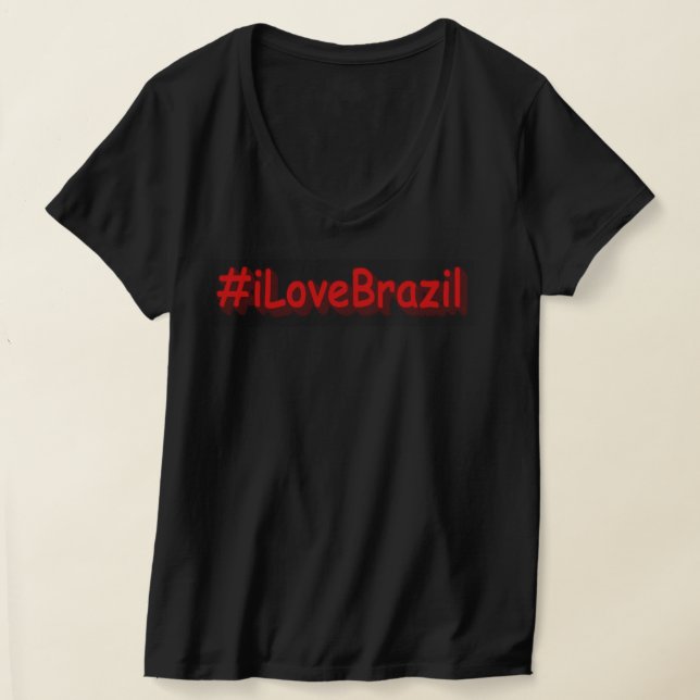 "#iLoveBrazil" Cute Design. Buy Now T-Shirt (Laydown)