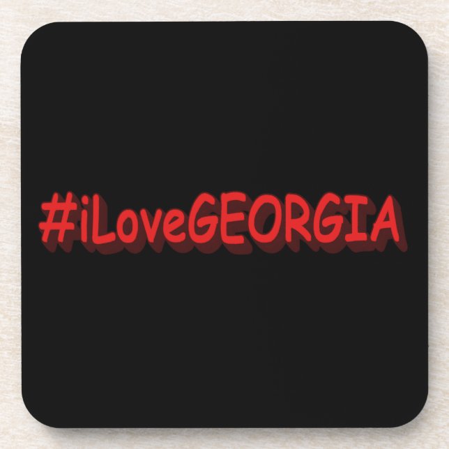 "#iLoveGEORGIA " Cute Design. Buy Now Beverage Coaster (Front)