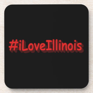 "#iLoveIllinois " Cute Design. Buy Now Beverage Coaster