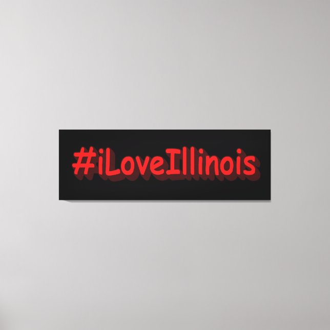 "#iLoveIllinois " Cute Design. Buy Now Canvas Print (Front)