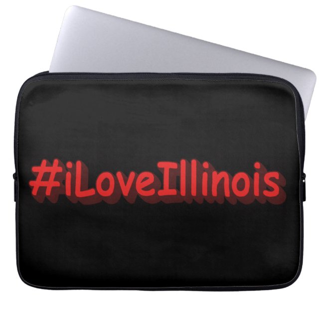 "#iLoveIllinois " Cute Design. Buy Now Laptop Sleeve (Front)