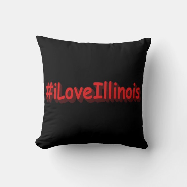 "#iLoveIllinois " Cute Design. Buy Now Throw Pillow (Front)