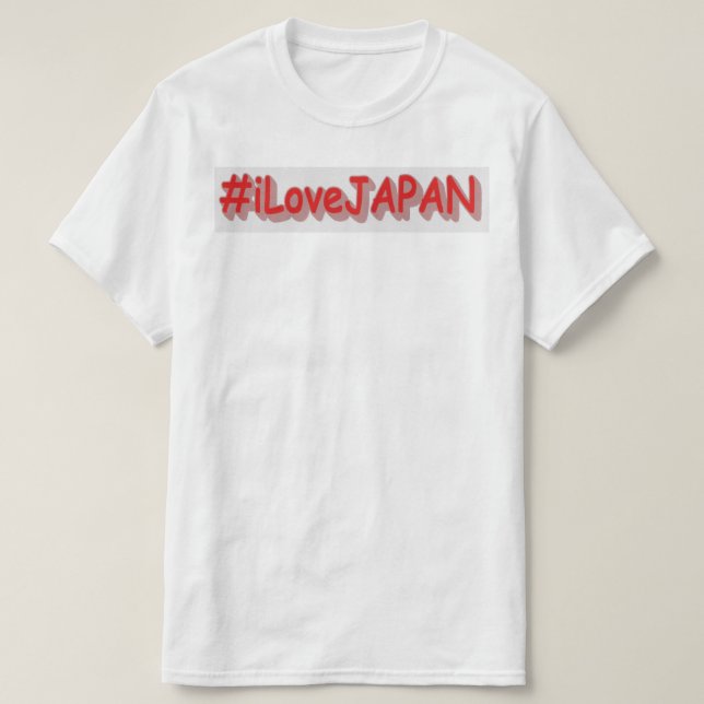 "#iLoveJAPAN" Cute Design. Buy Now T-Shirt (Design Front)