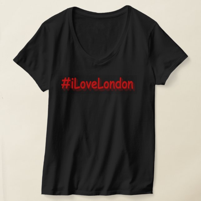 "#iLoveLondon" Cute Design. Buy Now T-Shirt (Laydown)