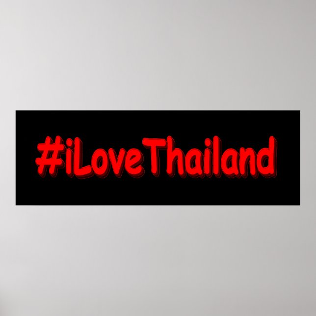 "#iLoveThailand" Cute Design. Buy Now Poster (Front)